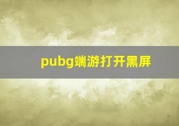 pubg端游打开黑屏