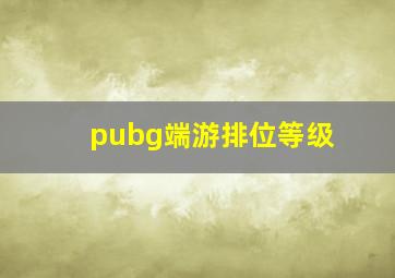 pubg端游排位等级