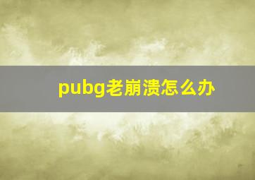 pubg老崩溃怎么办