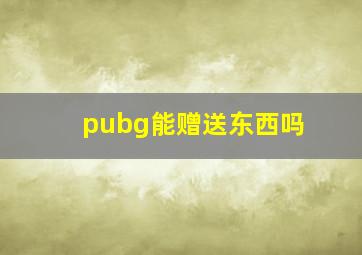 pubg能赠送东西吗