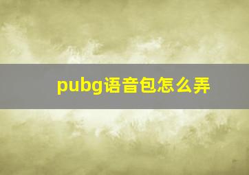 pubg语音包怎么弄