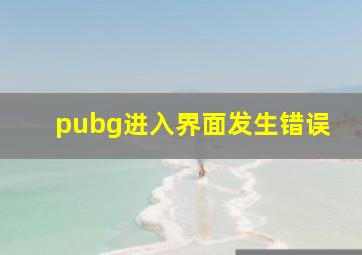 pubg进入界面发生错误