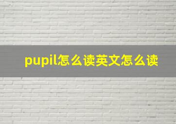 pupil怎么读英文怎么读