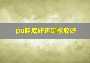 pu鞋底好还是橡胶好