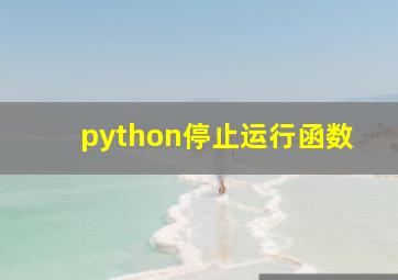 python停止运行函数