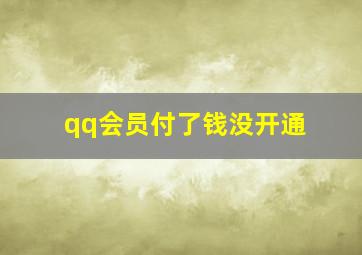 qq会员付了钱没开通