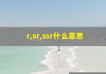 r,sr,ssr什么意思