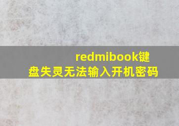 redmibook键盘失灵无法输入开机密码