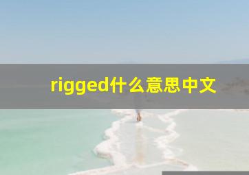 rigged什么意思中文