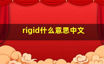 rigid什么意思中文