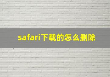 safari下载的怎么删除