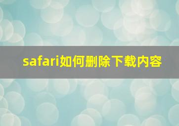 safari如何删除下载内容