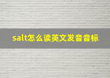 salt怎么读英文发音音标