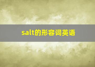 salt的形容词英语