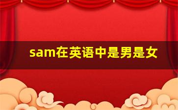 sam在英语中是男是女