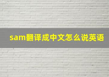 sam翻译成中文怎么说英语