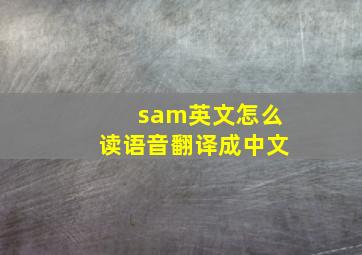 sam英文怎么读语音翻译成中文