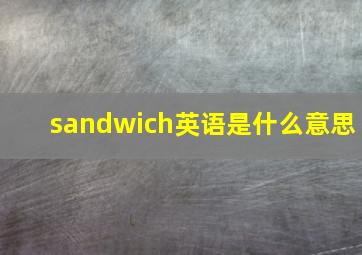 sandwich英语是什么意思