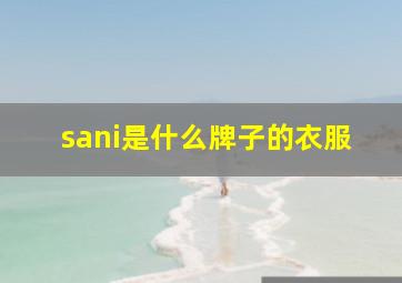 sani是什么牌子的衣服