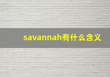 savannah有什么含义