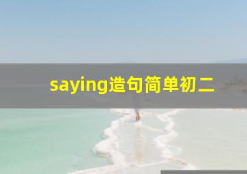 saying造句简单初二