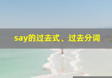 say的过去式、过去分词