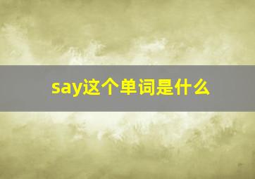 say这个单词是什么