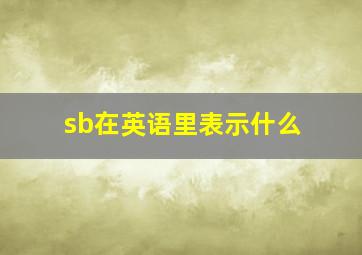 sb在英语里表示什么