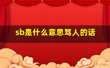 sb是什么意思骂人的话