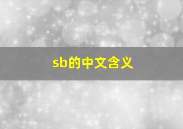 sb的中文含义