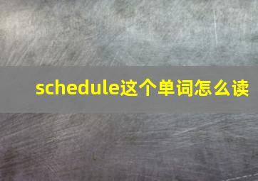 schedule这个单词怎么读