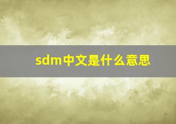 sdm中文是什么意思