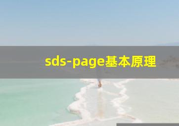 sds-page基本原理