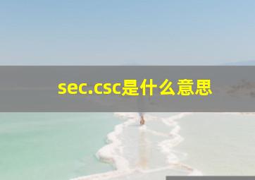 sec.csc是什么意思