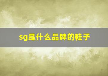 sg是什么品牌的鞋子