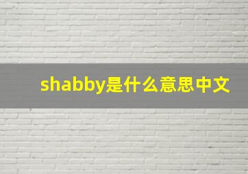 shabby是什么意思中文