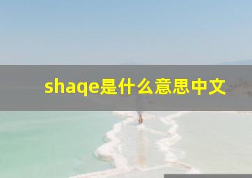 shaqe是什么意思中文