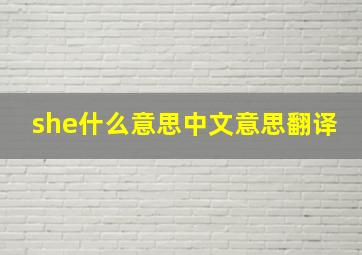 she什么意思中文意思翻译