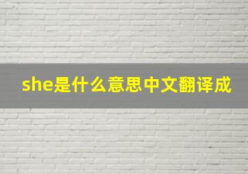 she是什么意思中文翻译成