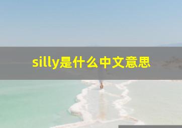 silly是什么中文意思