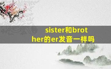 sister和brother的er发音一样吗