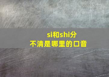 si和shi分不清是哪里的口音