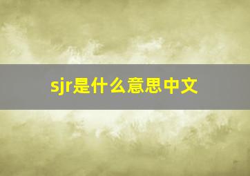 sjr是什么意思中文