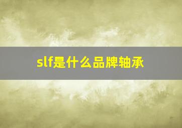 slf是什么品牌轴承