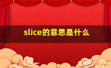 slice的意思是什么