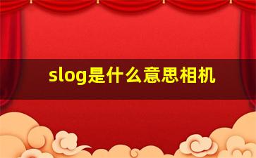 slog是什么意思相机