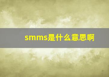 smms是什么意思啊