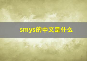 smys的中文是什么