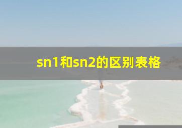 sn1和sn2的区别表格