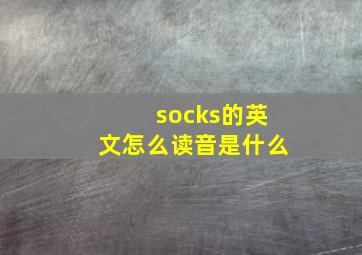 socks的英文怎么读音是什么